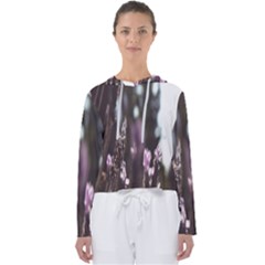 Purple Flower Pattern Women s Slouchy Sweat