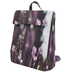 Purple Flower Pattern Flap Top Backpack by artworkshop