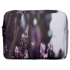 Purple Flower Pattern Make Up Pouch (Large)