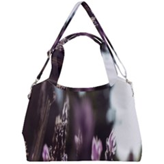 Purple Flower Pattern Double Compartment Shoulder Bag