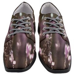 Purple Flower Pattern Women Heeled Oxford Shoes