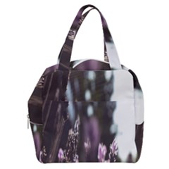 Purple Flower Pattern Boxy Hand Bag