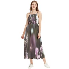 Purple Flower Pattern Boho Sleeveless Summer Dress