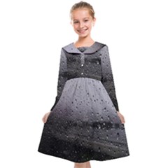 Rain On Glass Texture Kids  Midi Sailor Dress by artworkshop