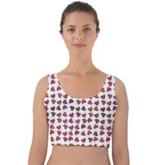 Mixed Colors Flowers Bright Motif Pattern Velvet Crop Top by dflcprintsclothing