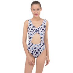 Cute Safari Animals Blue Giraffe Center Cut Out Swimsuit by Stikle