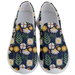 Flower Grey Pattern Floral Men s Lightweight Slip Ons