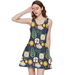 Flower Grey Pattern Floral Inside Out Racerback Dress