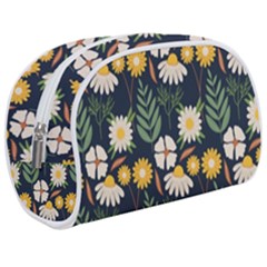 Flower Grey Pattern Floral Make Up Case (medium) by Dutashop