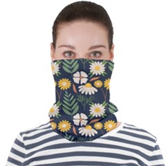 Flower Grey Pattern Floral Face Seamless Bandana (adult)