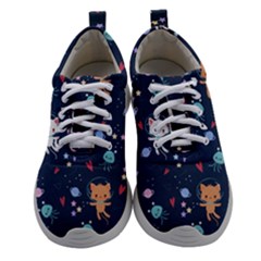 Cute-astronaut-cat-with-star-galaxy-elements-seamless-pattern Women Athletic Shoes