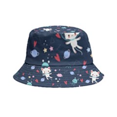 Cute-astronaut-cat-with-star-galaxy-elements-seamless-pattern Inside Out Bucket Hat