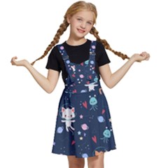 Cute-astronaut-cat-with-star-galaxy-elements-seamless-pattern Kids  Apron Dress