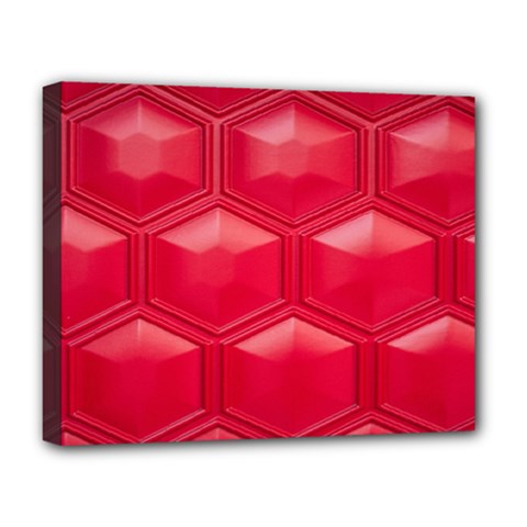 Red Textured Wall Deluxe Canvas 20  X 16  (stretched) by artworkshop