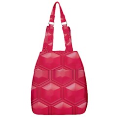 Red Textured Wall Center Zip Backpack by artworkshop