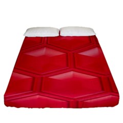 Red Textured Wall Fitted Sheet (queen Size) by artworkshop