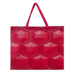 Red Textured Wall Zipper Large Tote Bag by artworkshop