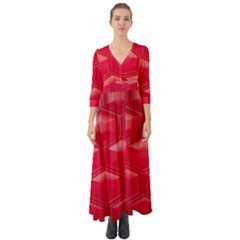Red Textured Wall Button Up Boho Maxi Dress by artworkshop