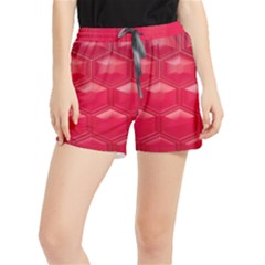 Red Textured Wall Women s Runner Shorts by artworkshop