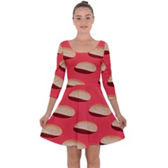 Stackable Chips In Lines Quarter Sleeve Skater Dress by artworkshop