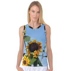 Sunflower Flower Yellow Women s Basketball Tank Top by artworkshop
