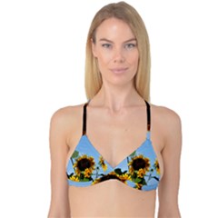 Sunflower Flower Yellow Reversible Tri Bikini Top