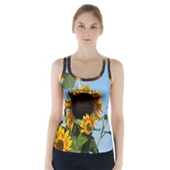 Sunflower Flower Yellow Racer Back Sports Top by artworkshop