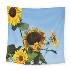 Sunflower Flower Yellow Square Tapestry (large) by artworkshop