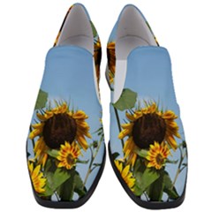 Sunflower Flower Yellow Women Slip On Heel Loafers by artworkshop