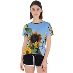 Sunflower Flower Yellow Open Back Sport Tee by artworkshop