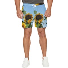 Sunflower Flower Yellow Men s Runner Shorts by artworkshop