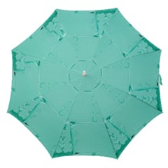 Teal Brick Texture Straight Umbrellas