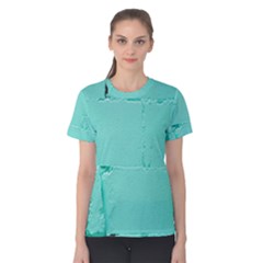 Teal Brick Texture Women s Cotton Tee