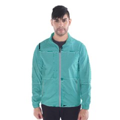 Teal Brick Texture Men s Windbreaker