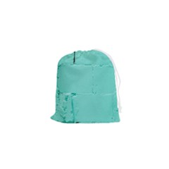 Teal Brick Texture Drawstring Pouch (XS)