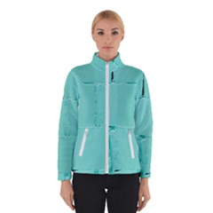 Teal Brick Texture Women s Bomber Jacket