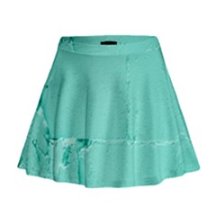 Teal Brick Texture Mini Flare Skirt