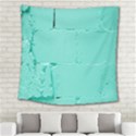 Teal Brick Texture Square Tapestry (Large) View2