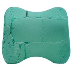 Teal Brick Texture Velour Head Support Cushion