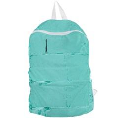 Teal Brick Texture Foldable Lightweight Backpack