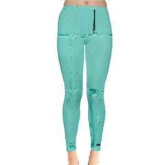 Teal Brick Texture Inside Out Leggings