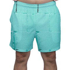 Teal Brick Texture Men s Shorts