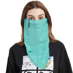 Teal Brick Texture Face Covering Bandana (Triangle)