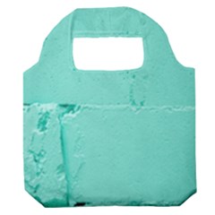 Teal Brick Texture Premium Foldable Grocery Recycle Bag