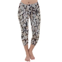 Texture Pattern Design Capri Winter Leggings 