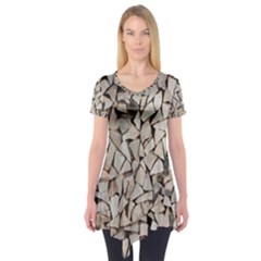 Texture Pattern Design Short Sleeve Tunic  by artworkshop