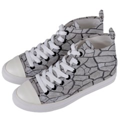 Texture Pattern Tile Women s Mid-top Canvas Sneakers