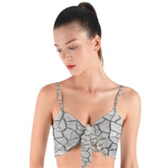 Texture Pattern Tile Woven Tie Front Bralet by artworkshop