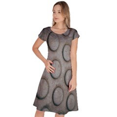 Texture Pattern Wallpaper Classic Short Sleeve Dress