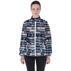 Texture Pattern Women s High Neck Windbreaker by artworkshop